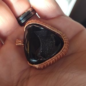 Handcrafted wire Wrapped Druzzy Quartz Pendant